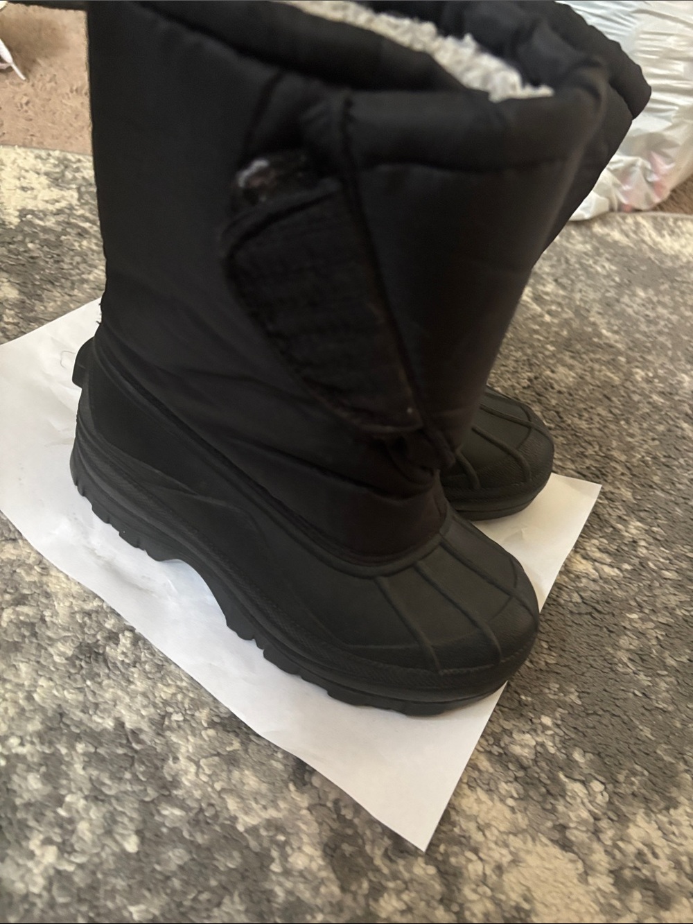 Kids Black Winter Snow Boots